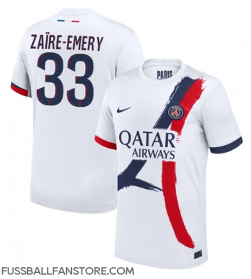 Paris Saint-Germain Warren Zaire-Emery #33 Replik Auswärtstrikot 2024-25 Kurzarm